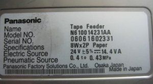 Panasonic BM/MSF/MC111/IPAC Double Feeder 8*2mm N610014231AA